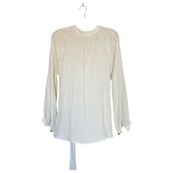 ANTHROPOLOGIE Maeve Lucy Polka Dot Blouse Cream Black Plus Size 16 - Picture 3 of 9